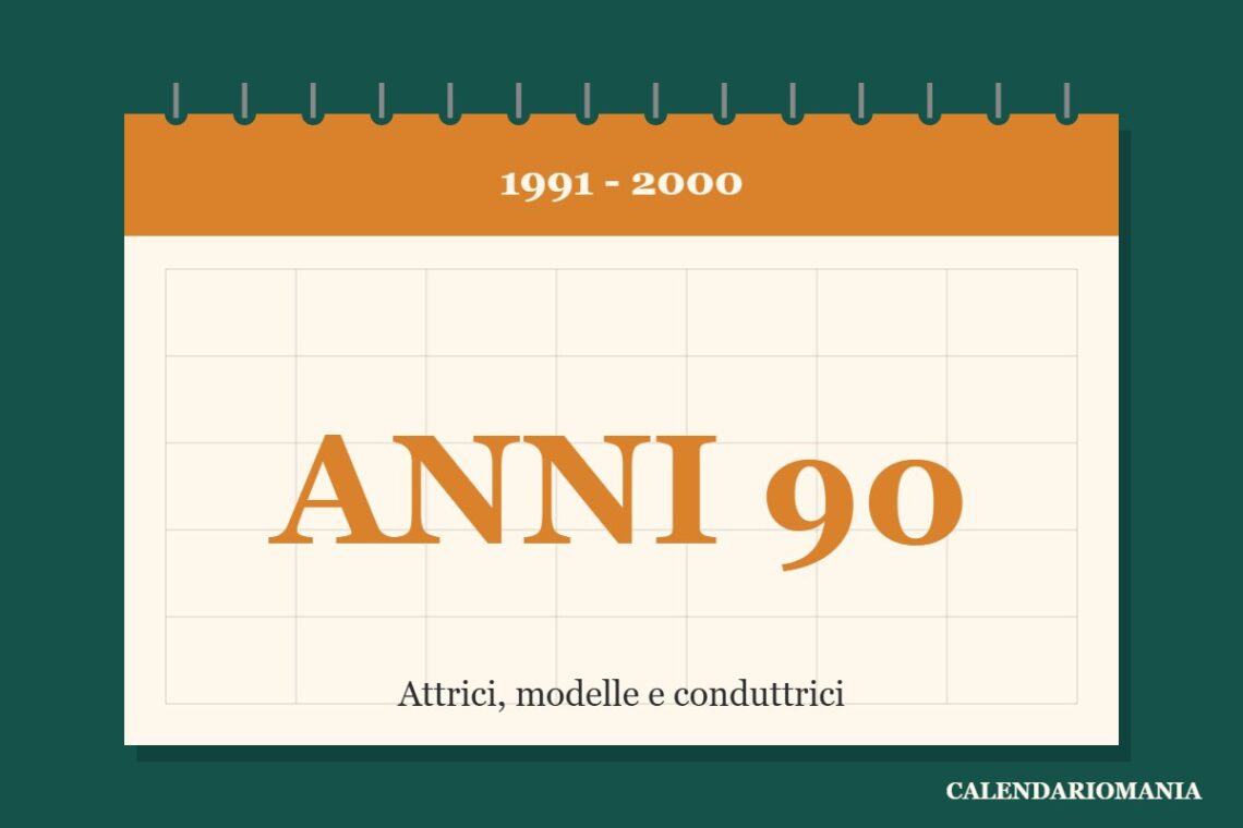 Copertina tipografica: calendari anni Novanta