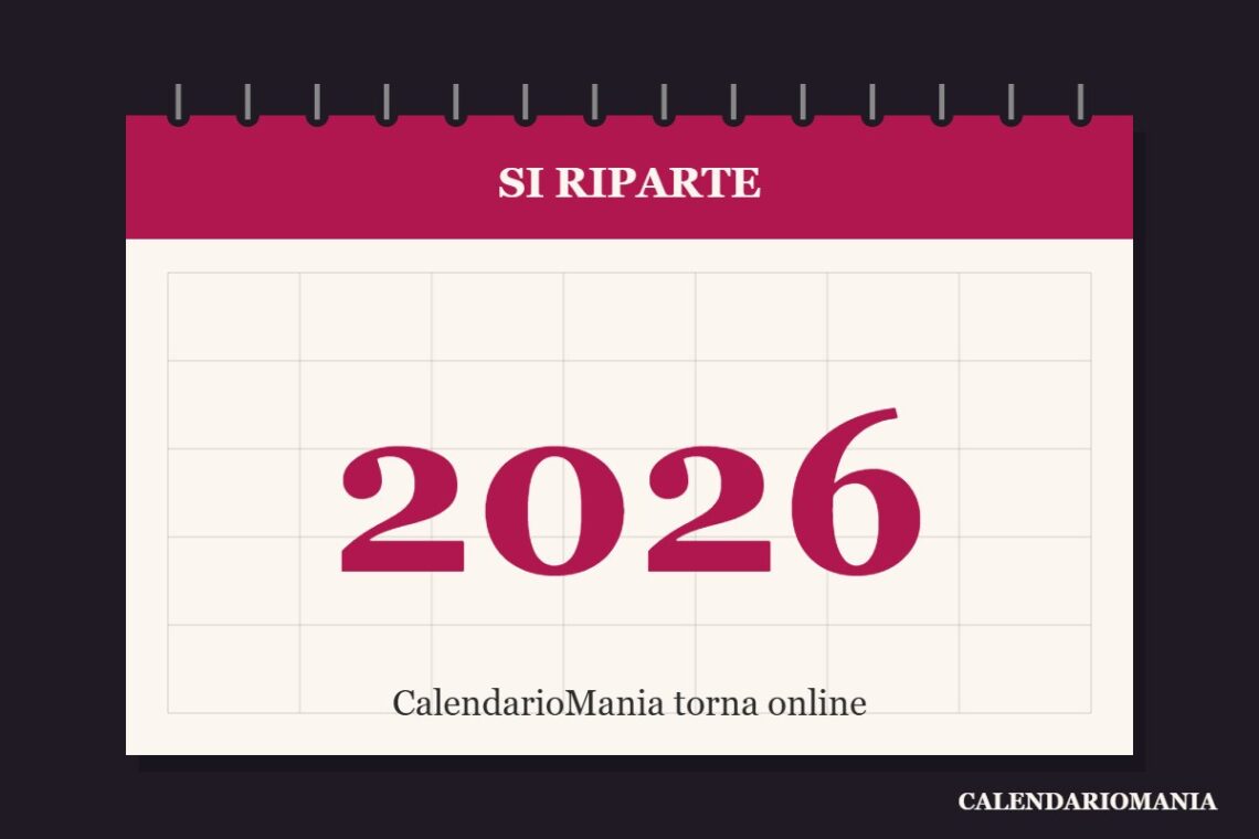 Copertina tipografica: CalendarioMania torna