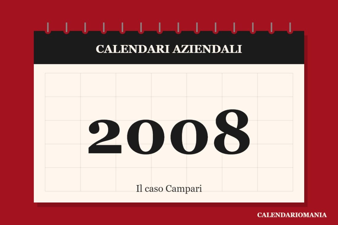 Copertina tipografica: calendario Campari