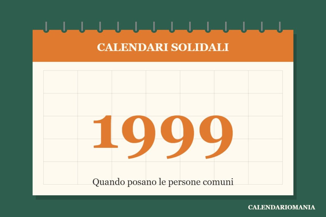 Copertina tipografica: calendari di beneficenza